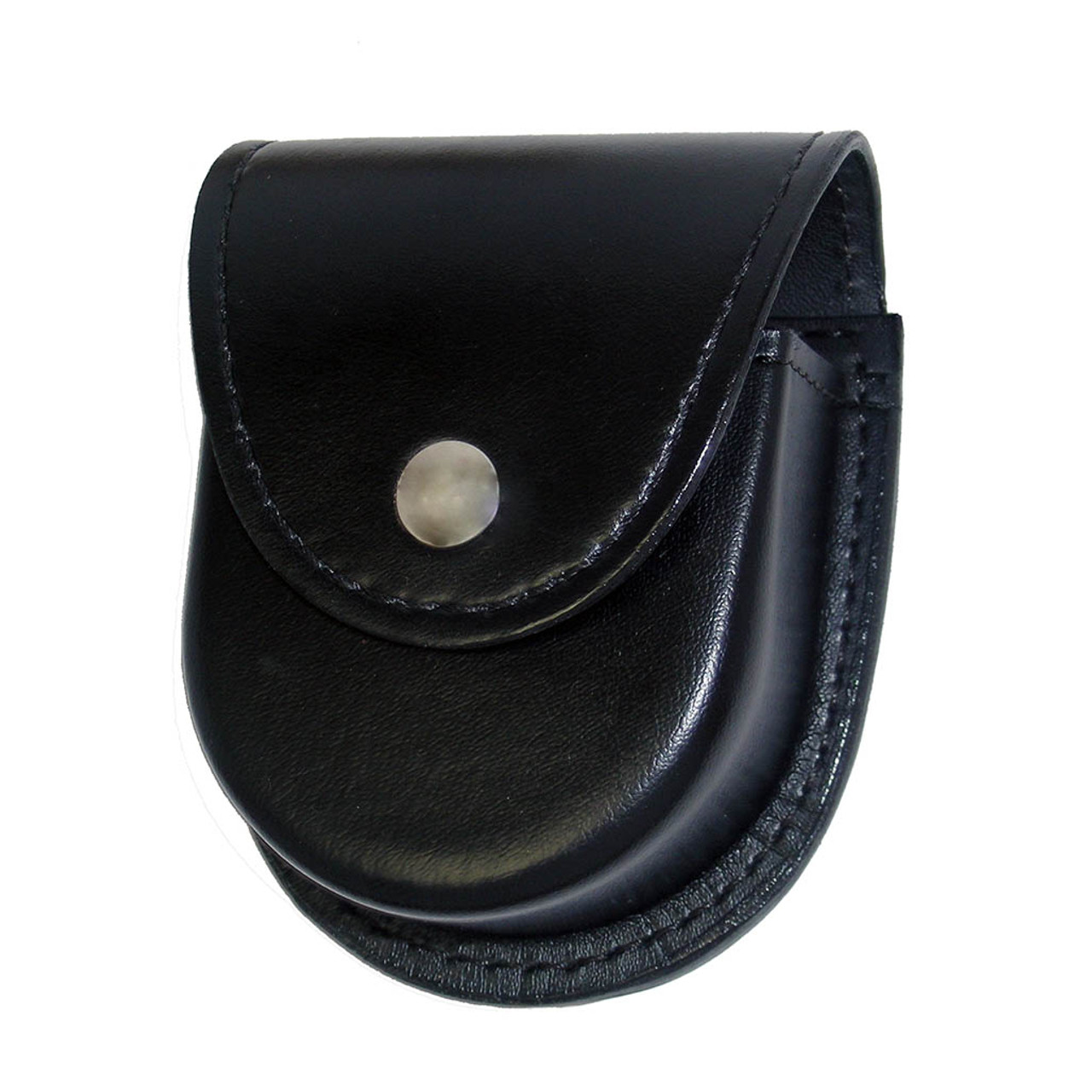 DOUBLE HANDCUFF CASE-PLAIN LEATHER WITH SILVER SNAP OR CLARINO HIGH GLOSS